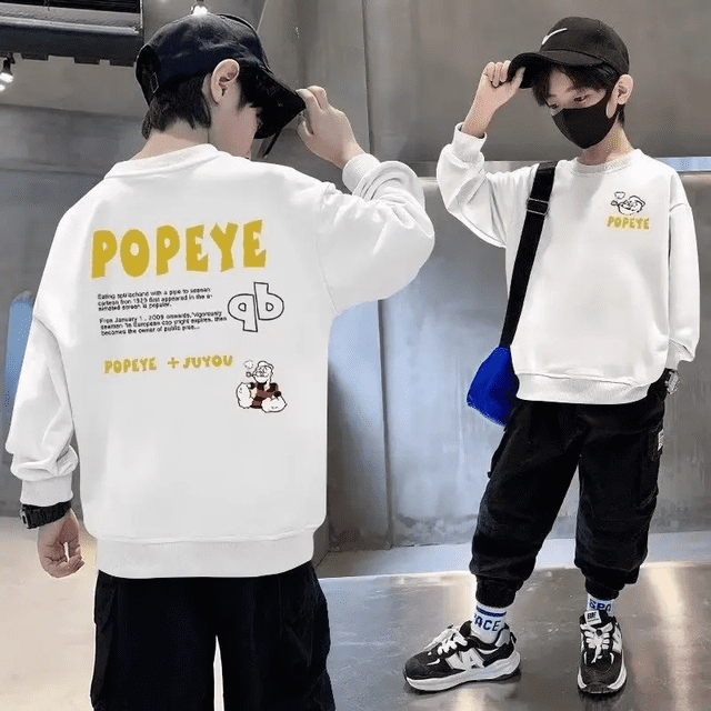 Sudadera con capucha para niños, Top de capa Base de manga larga, sudaderas con capucha informales y elegantes, primavera y otoño, 2023