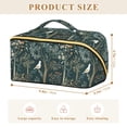 thumbnail image 4 of FORMRS Makeup Bag Travel Cosmetic Organizer for Women Fold Flat Zipper Pouch with Handle, Floral Forest Scene, 4 of 8