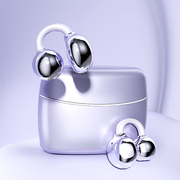 YUNAFFT Open Ear Earbuds Bluetooth True Wireless Clip On Earbuds Lightweight Comfort Bone Conduction Headphones Built-in Mic for Clear Audio Waterproof Stable