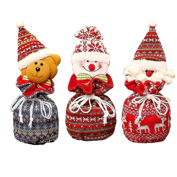 4 Bolsa de regalo con cordón, bolsas de regalo de Navidad
