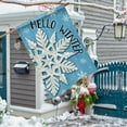 thumbnail image 5 of Hello Winter Snowflakes House Flag Double Sided, Blue Snow Decorative Garden Yard Outdoor Large Decor, Christmas Holiday Burlap Home Outside Decoration 28 x 40, 5 of 6