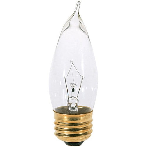 Satco S3264 - 25 watt CA10 Incandescent; Clear; 1500 average rated hours; 210 lumens; Medium base; 120 volts