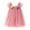 Pink, variant on Dresses for Girls Toddler Fly Sleeve Floral Solid Color Holiday Mesh Party Dresses Wedding Princess Dress Size 2 Y-3 Y