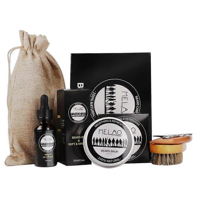 Men's beard care 5-piece set beard brush beard trimmer beard soap beard oil combination set beard care 5-piece set