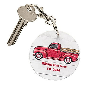 Fun Express Personalized Vintage Truck Keychains - 24 Pieces