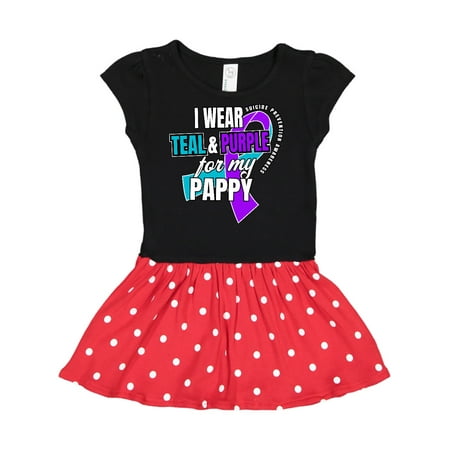 

Inktastic Suicide Prevention I Wear Teal and Purple for My Pappy Gift Toddler Girl Dress