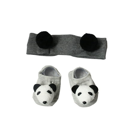 

Newborn Baby Girl Socks Headband Set Cartoon Flower Socks Anti-slip Sock Shoes Hairband Baby 2Pcs Set Accessories