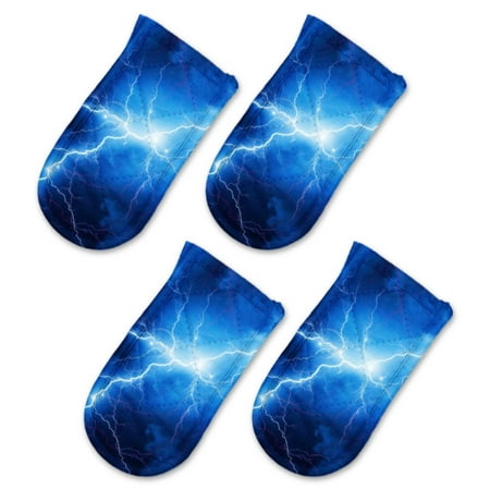 

BaHomeck Pot Handle Holder Covers 4Pcs Blue Lightning In Sky Full Of Dark Clouds Non Slip Heat-Resisting Pan Handle Covers For Home Kitchen Baking Cooking BBQ Cookwares 6×3In