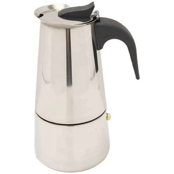 Espresso Maker Coffee Brewer, Stovetop Classic Italian Moka Brewing Pot 6 Cup Demitasse Shot Stovetop Stainless Steel