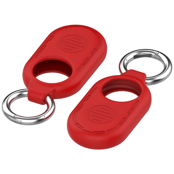 Funda de silicona a prueba de golpes con llavero para Galaxy SmartTag 2 (rojo)