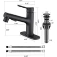 thumbnail image 6 of Bathroom Sink Faucet with Pull Out Sprayer, Single Handle Modern Bathroom Basin Faucet with Pop-up Sink Drain Stopper & Deck Plate 1 or 4-inch Centerset 3 Hole, Matte Black, 6 of 10