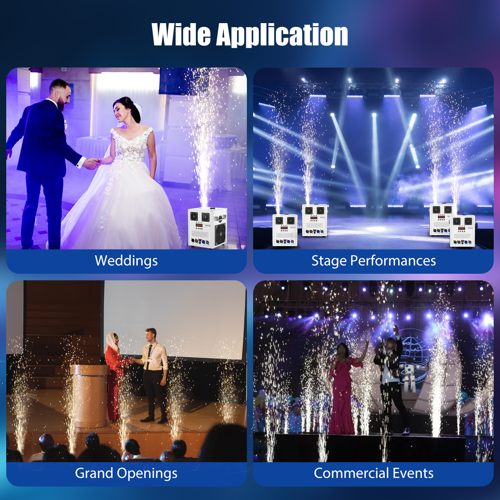 2PCS 700W Cold Spark Machine Sparklers Machine for Wedding DMX512 Firework Machine Smart Special Effect Machine for Wedding DJ Party Disco Music Lovers,Stage Show,Weddings,White