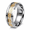 Gold, variant on Men's Glow Skull Ring, Stainless Steel Gothic Band with Repeating Skull Motifs and Luminous Center, Sizes 6-13, for Biker Looks, Parties, Halloween and Gift for Him
