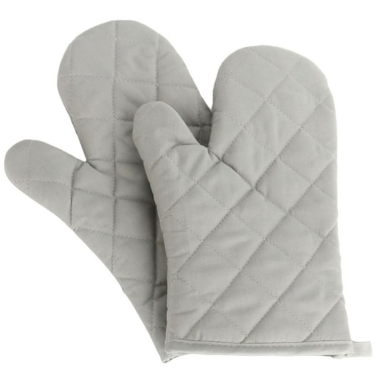 1 Pair Kitchen Oven Mitts Non-Skid Thickened Cotton Quilted Gloves Hand  Protector for Cooking Baking BBQ Kitchen Mitt Potholders 