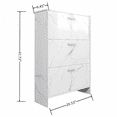 thumbnail image 2 of White Marble Color High Glossy 3 Doors Shoe Cabinet with Retro Handles, 2 of 5