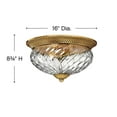 thumbnail image 7 of 3 Light Medium Flush Mount in Traditional-Glam Style 16 inches Wide By 8.75 inches High-Burnished Brass Finish Bailey Street Home 81-Bel-613943, 7 of 7