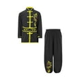 thumbnail image 3 of TSSOE Kids Boys Girls Kung Fu Suit Unisex Children Dragon Embroidery Tai Chi Outfit Chinese Martial Black 110, 3 of 7