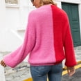 thumbnail image 3 of Defitshape Women's V Neck Cardigan Fall Cardigan Sweater Short Soft Winter Deep V Neck Long Sleeve Acrylic Sweater Rose X-Large, 3 of 4