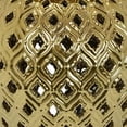 thumbnail image 3 of Benjara Deni 18" Temple Jar- Pierced- Carved Lattice Design- Lid- Gold, 3 of 6