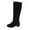 Black, variant on Xfvqtps Womens Suede Slouchy Knee High Boots Mid Heel Pointed Toe Fashion Boots for Women Casual Low Heel Slouch Boots Black