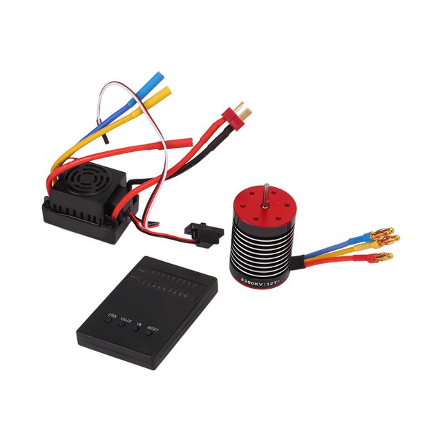 Motor Sin Cepillo de 3300KV 60A ESC, Protección de Bajo Voltaje 60 A rotor Esc Preciso de Impermable Sin Escobillas para un Automóvil de control remoto 1/10
