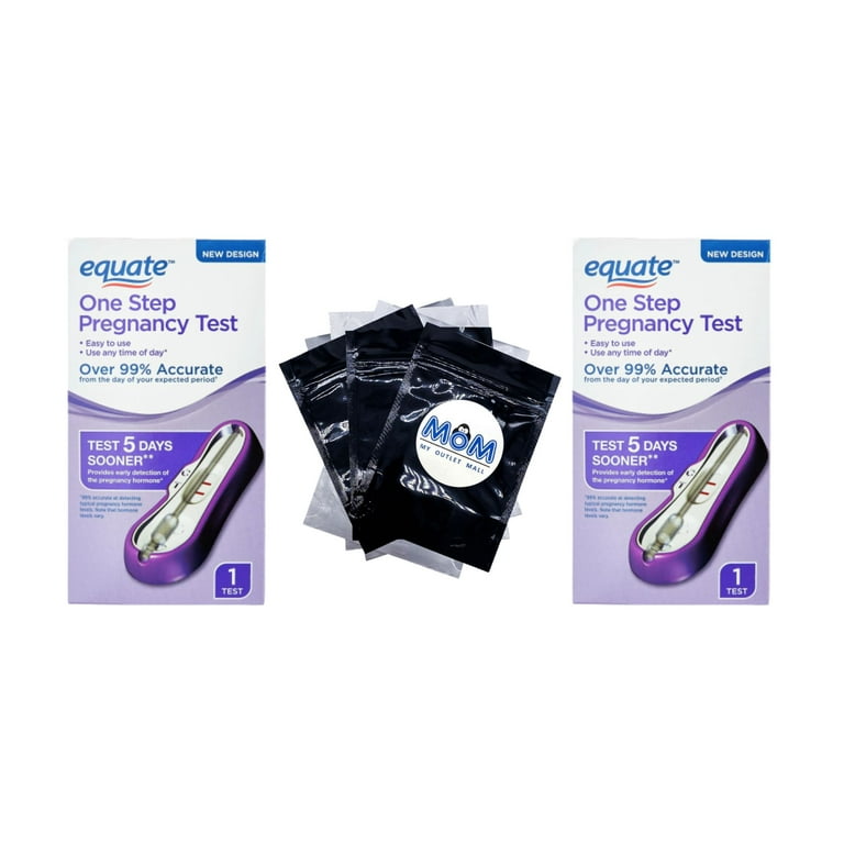 First Signal One Step Pregnancy Test - 2 pack - 1 test per pack - plus 3 My  Outlet Mall Resealable Storage Pouches