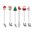 thumbnail image 2 of DOLITY Christmas Set Tasting Set Pastry Fork and Teaspoon Argent 6Pcs, 2 of 9