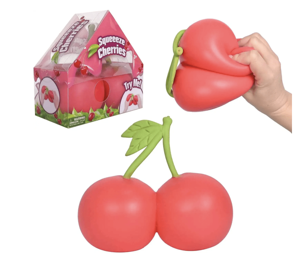 Squeeezy Squishy Jumbo Cherries-Sensory, Massaging, Stress Relieving Figure