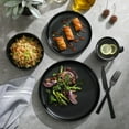 thumbnail image 3 of Zuma Stoneware Plates, Bowls, & Mugs Dinnerware Set - Matte Black, Service for Four (16pcs), 3 of 6