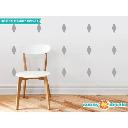 White Wall Control Transmitter - Diamond Fabric Wall Decals - Set of 16 Diamond Decals - Diamond Pattern Decor - 19 Color Options-Grey/