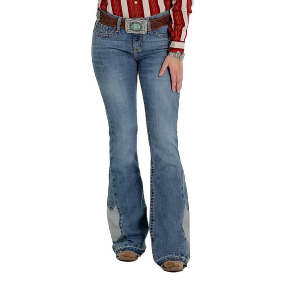 Cruel Girl® Ladies Hannah Mid-Wash Flare Jeans CB19354071
