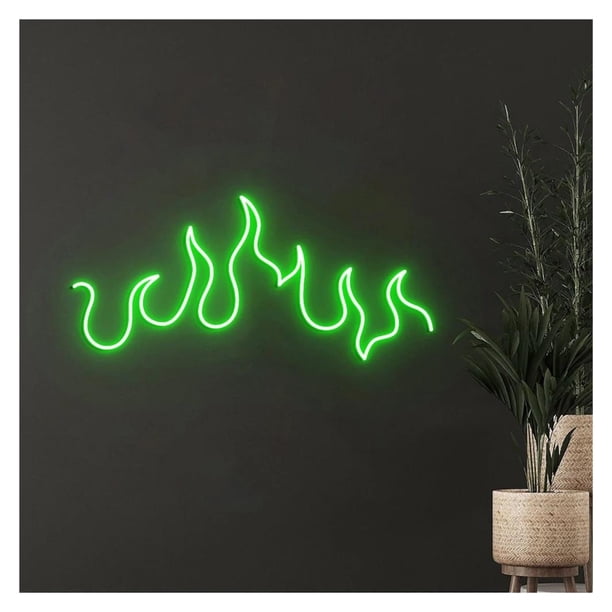 Letrero De Neón Con Forma Llama LED, Decoración Pared Alimentada Por USB Para Hogar Moderno Y Estudio Creativo