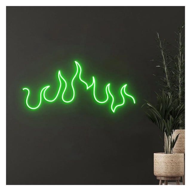 Letrero De Neón Con Forma Llama LED, Decoración Pared Alimentada Por USB Para Hogar Moderno Y Estudio Creativo