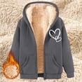 thumbnail image 2 of iHPH7 Fleece Hoodie Women Hooded Jacket Women Zip Up Hoodie Women Winter Coats for Women Hoodies Y2k Warm Hoodies for Women Plain Hoodies for Women Gray 2 M, 2 of 4