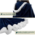 thumbnail image 6 of Wearable Blanket for Adult Women, Cozy Plush Fleece Blanket Poncho Cape with Hood, Super Soft Shawl, Angel Wrap Throw for Office, Dark Gray, 6 of 9