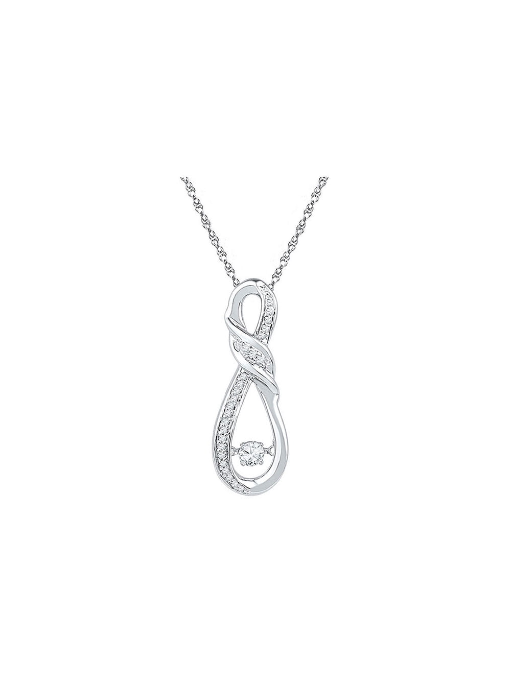 infinity necklace with moving diamond