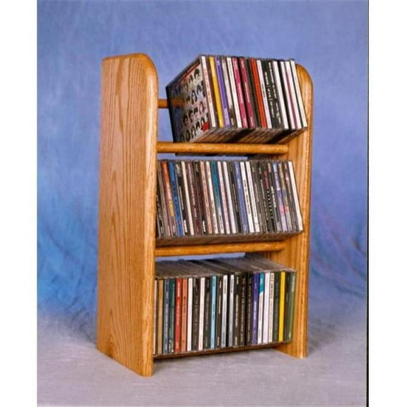 Wood Shed 304 Solid Oak 3 Row Dowel CD Rack