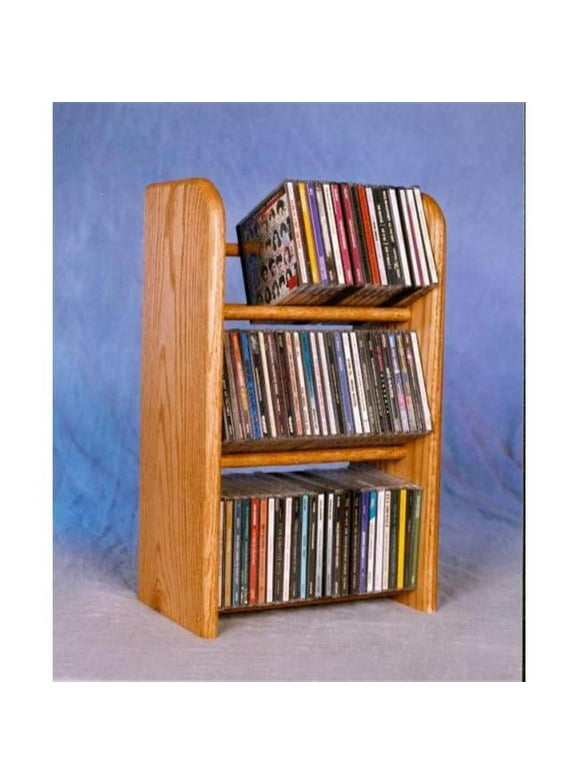 Wood Shed  Solid Oak 3 Row Dowel CD Rack