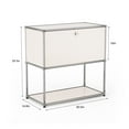 thumbnail image 2 of Raffle Pinker 2-Tier Metal Storage Cabinets with Door and Shelf,Freestanding Cabinets Steel Locker Organizer for Living Room,Kitchen,White, 2 of 8