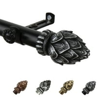 13/16" Dia Adjustable 28-48" Alonzo Curtain Rod in Black