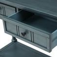 thumbnail image 2 of EUROCO Daisy Series Console Table with Two Storage Drawers, Bottom Shelf, Solid Wood Funiture for Entryway, Navy, 2 of 8