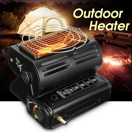 Safe Tent Heater 1300W Outdoor Camping Stove 180° Angle Heat Adjustable Folding Portable Safe Geramic Flueless Butane Burner Barbecue Gas Heater Adjust Camping Tent Hiking Grill Safety Shut-off ()