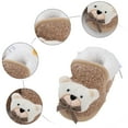 thumbnail image 4 of Dakaela Infant Baby Boys Girls Slippers Cozy Fleece Socks Booties Cartoon Newborn Crib Shoes Indoor Slip on House Walking Shoes Khaki, 4 of 5