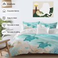 thumbnail image 3 of King 4 Piece Bedding Set Ocean Turtle Starfish Coral Soft Breathable Duvet Cover and Pillowcase, Summer Beach Marine Theme Duvet Cover Set Bed Sheets for Bedroom Dormitory Guest Room, 3 of 9