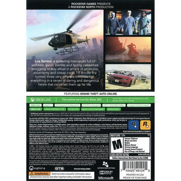 Grand Theft Auto V - Xbox 360 