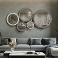 thumbnail image 5 of Dasun Vintage 17'' x 17'' Wood Round Hanging Gear Shape Decorative Mirror Patchwork Effect With Large-size Mirrors Individually On Art Walls,Sold Individually(Antique White Washed), 5 of 5