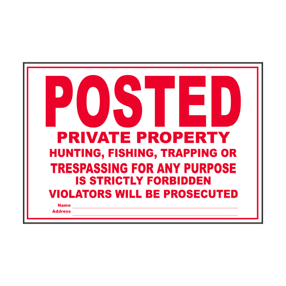 10 Tyvek WristCo White Private Property signs | Weather-Proof Designs For Outdoor Indoor Use - Premium Grade Bright Signs for Private Property Land Hunting, Easy To Mount, USA Made