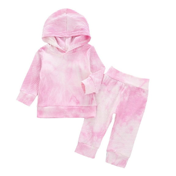 biudgviw Girls Boys Tie-Dye Sets Casual Fall Long Sleeve Hoodies Sweatshirt Lounge Pants Tracksuit Outfits for Children