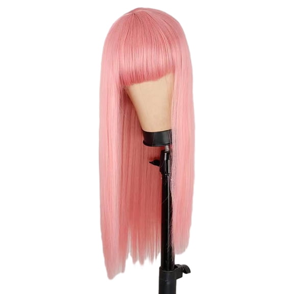 Komiseup Long Straight Wig With Bangs Hair Wig For Women Synthetic Natural Wig ,Various Colors Available,Daily Wear Party And Cosplay Soft Wig