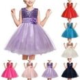 thumbnail image 4 of Hicidod Flower Girls Sequins Dress Lace Mesh Tulle Princess Prom Tutu Dresses Wedding Bridesmaid Party Dresses Holiday Kids Formal Pageant Gown, 4 of 5